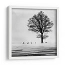 Árbol invernal y ciervos - Silvija Danelsone | Cuadro decorativo de Canvas Lab