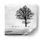 Árbol invernal y ciervos - Silvija Danelsone | Cuadro decorativo de Canvas Lab