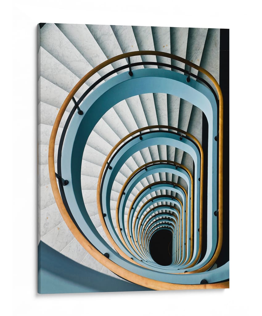 Escalera azul en espiral - Jef Van den | Cuadro decorativo de Canvas Lab