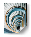 Escalera azul en espiral - Jef Van den | Cuadro decorativo de Canvas Lab