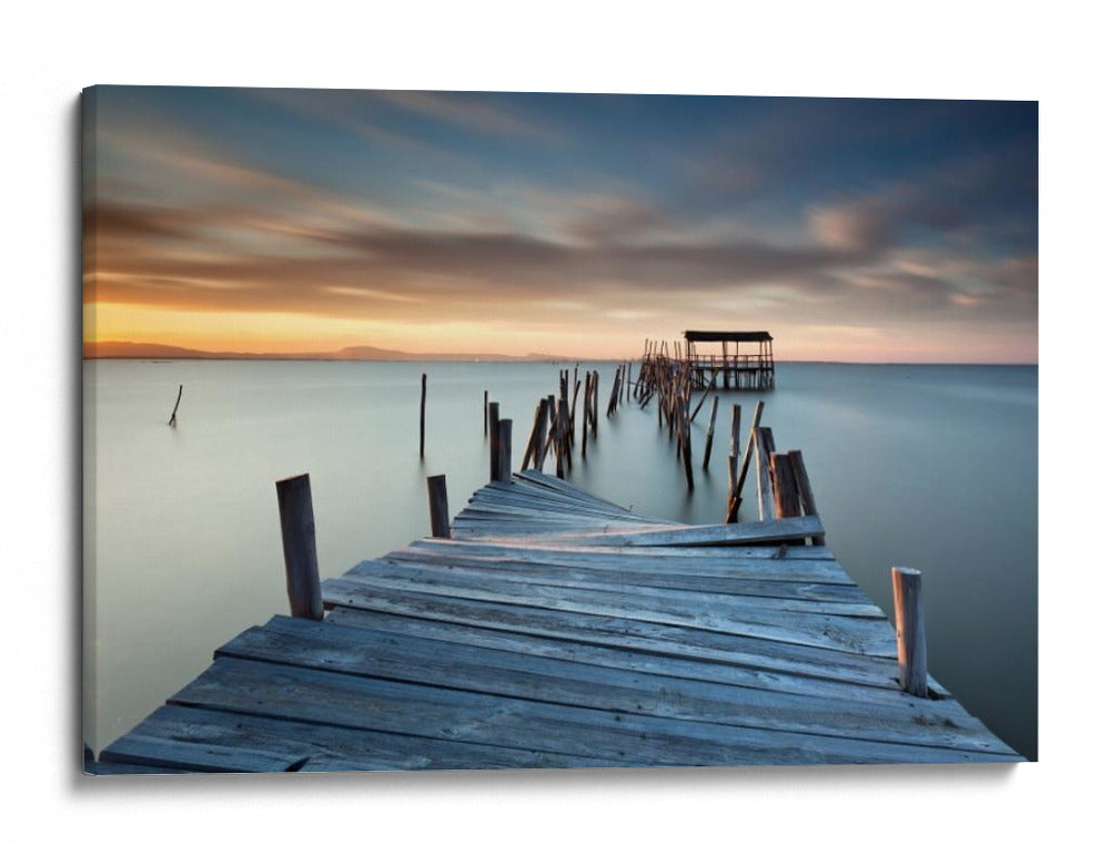 Puesta de sol en el muelle tranquilo - Rui David | Cuadro decorativo de Canvas Lab