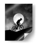 Ciclista de montaña a la luz de la luna - Hengki Lee | Cuadro decorativo de Canvas Lab