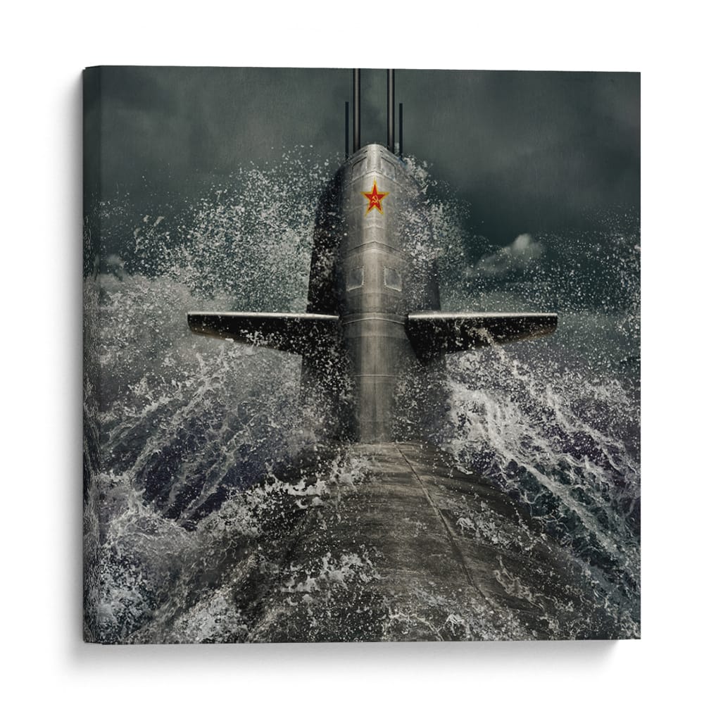 Submarino soviético emergiendo a la superficie - Dmitry Frizel | Cuadro decorativo de Canvas Lab