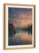 El pescador de cormoranes al amanecer en el río - Yan Zhang | Cuadro decorativo de Canvas Lab