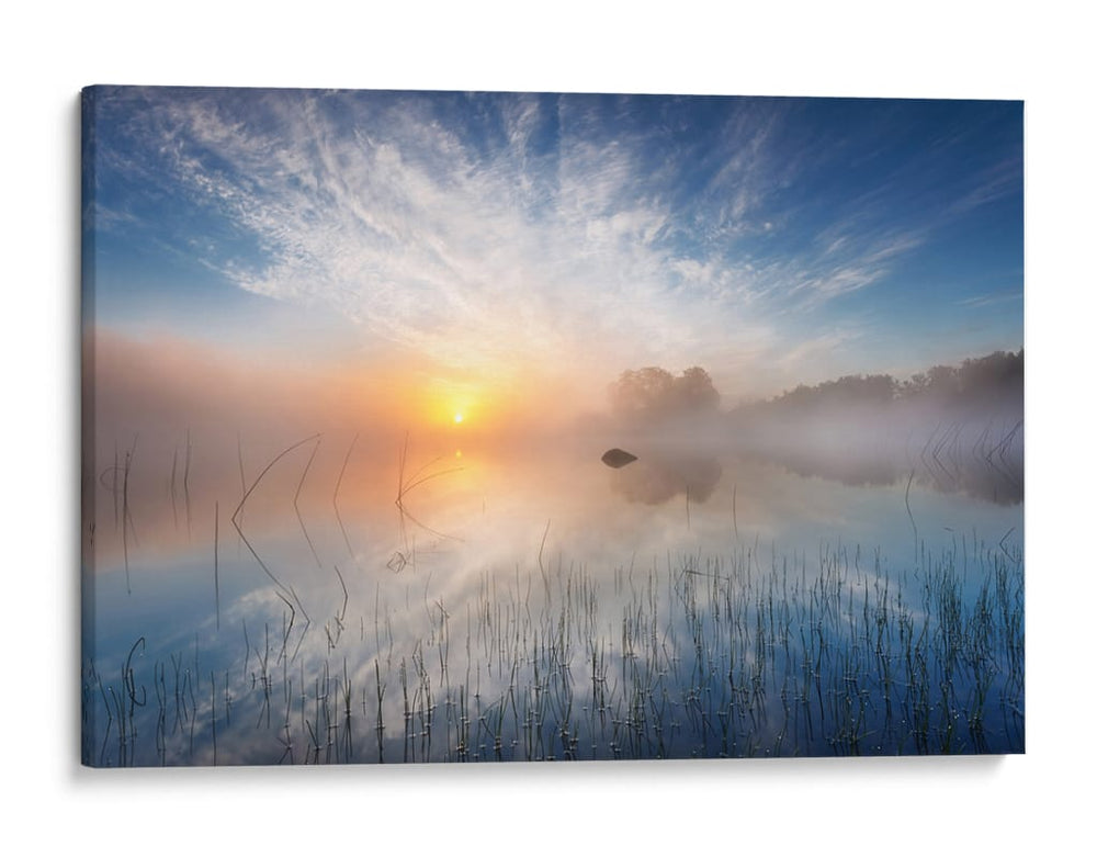 Amanecer brumoso sobre el lago - Martin Lutz | Cuadro decorativo de Canvas Lab