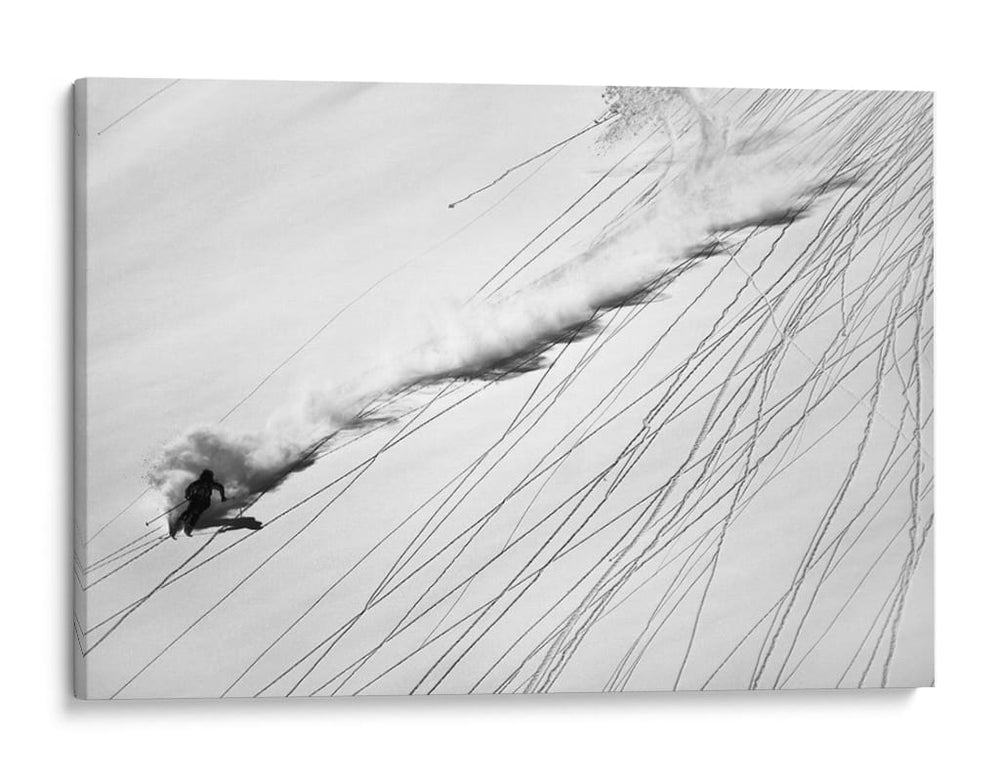 Acción de esquí sobre la nieve en polvo - Lorenzo Rieg | Cuadro decorativo de Canvas Lab