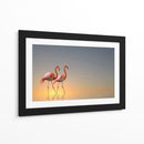 Atardecer con flamencos rosados - Anna Cseresnjes | Cuadro decorativo de Canvas Lab