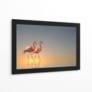 Atardecer con flamencos rosados - Anna Cseresnjes | Cuadro decorativo de Canvas Lab
