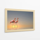 Atardecer con flamencos rosados - Anna Cseresnjes | Cuadro decorativo de Canvas Lab