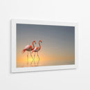 Atardecer con flamencos rosados - Anna Cseresnjes | Cuadro decorativo de Canvas Lab