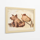 Cerdos tatuados en estilo Vintage - Mike Koubou | Cuadro decorativo de Canvas Lab