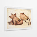 Cerdos tatuados en estilo Vintage - Mike Koubou | Cuadro decorativo de Canvas Lab