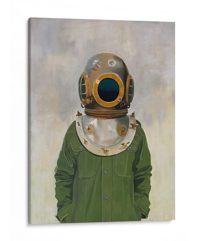 Casco de buzo Vintage en una persona - Borgenhag Holmqvist | Cuadro decorativo de Canvas Lab