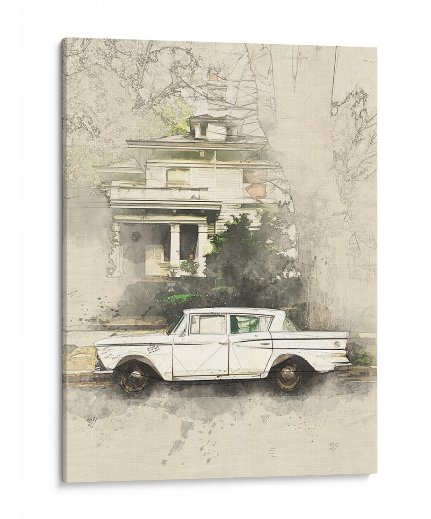 Coche Antiguo Retro - Lembayung senja studio | Cuadro decorativo de Canvas Lab