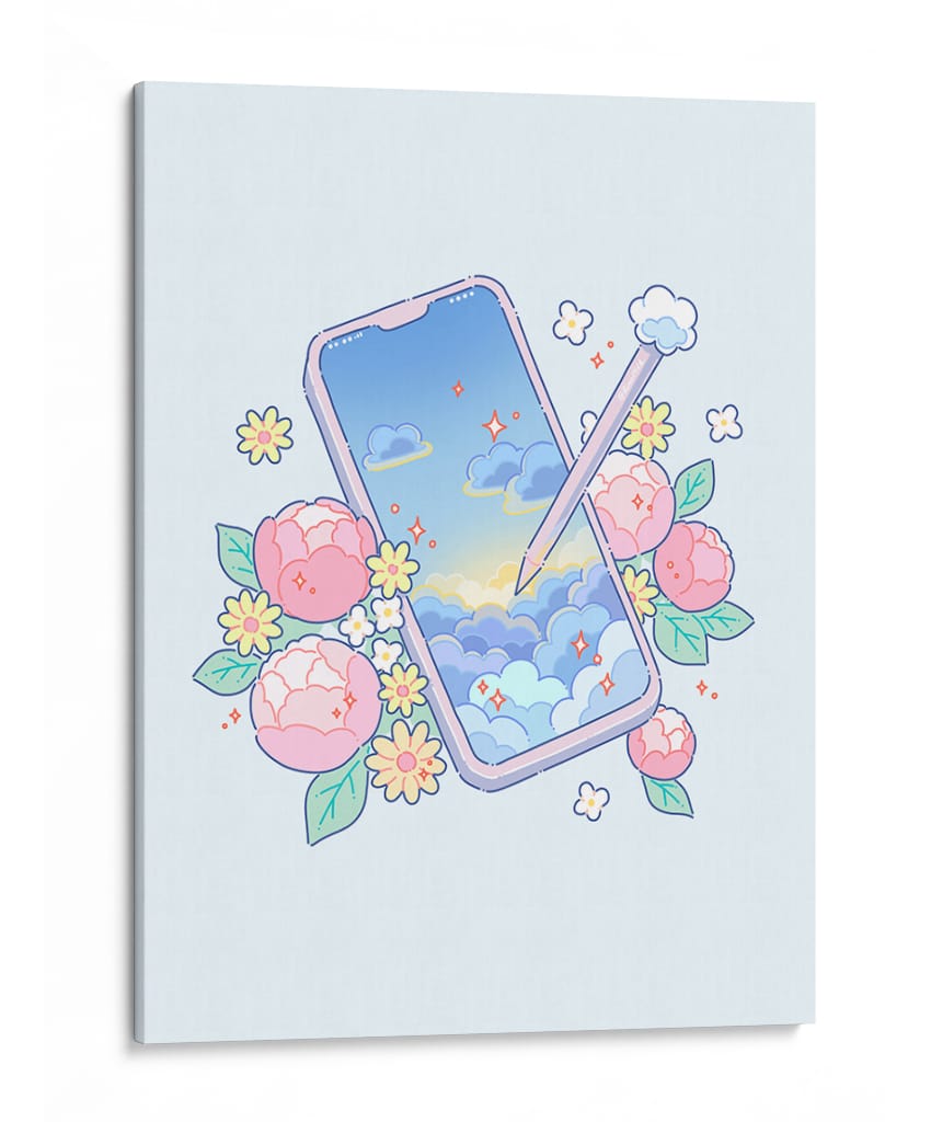 Dibujo en el teléfono móvil - Hiroko Hashimoto | Cuadro decorativo de Canvas Lab