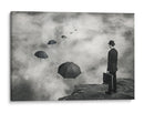 El hombre y los paraguas flotantes - Alain Villeneuve | Cuadro decorativo de Canvas Lab