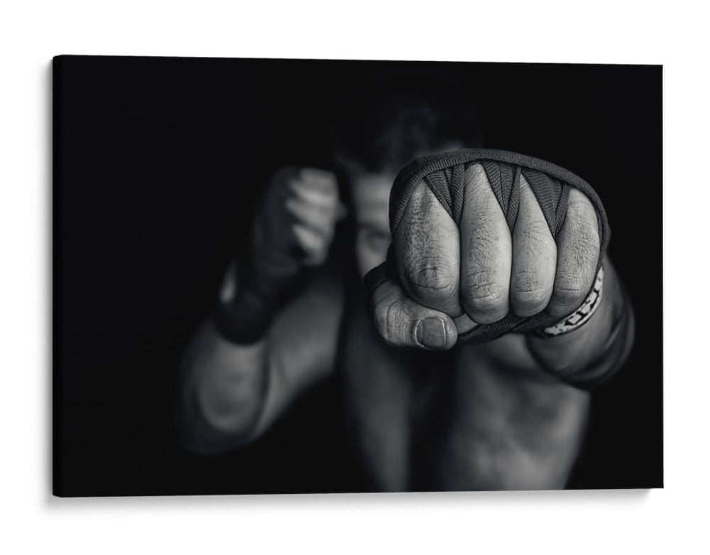 El puñetazo concentrado del luchador - Adrian Vrican | Cuadro decorativo de Canvas Lab