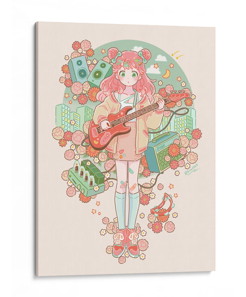Guitarra eléctrica arcoiris - Hiroko Hashimoto | Cuadro decorativo de Canvas Lab