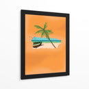 Escena de playa tropical con una palmera - Nicholas | Cuadro decorativo de Canvas Lab