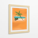 Escena de playa tropical con una palmera - Nicholas | Cuadro decorativo de Canvas Lab