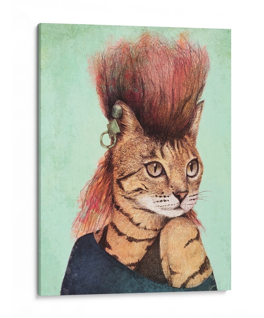 Gato atigrado con estilo - Mike Koubou | Cuadro decorativo de Canvas Lab