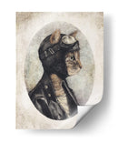 Gato elegante con chaqueta de cuero - Mike Koubou | Cuadro decorativo de Canvas Lab