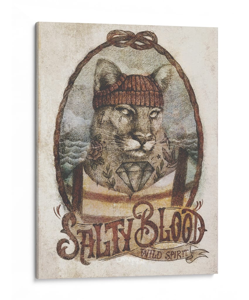 Felino oceánico - Mike Koubou | Cuadro decorativo de Canvas Lab