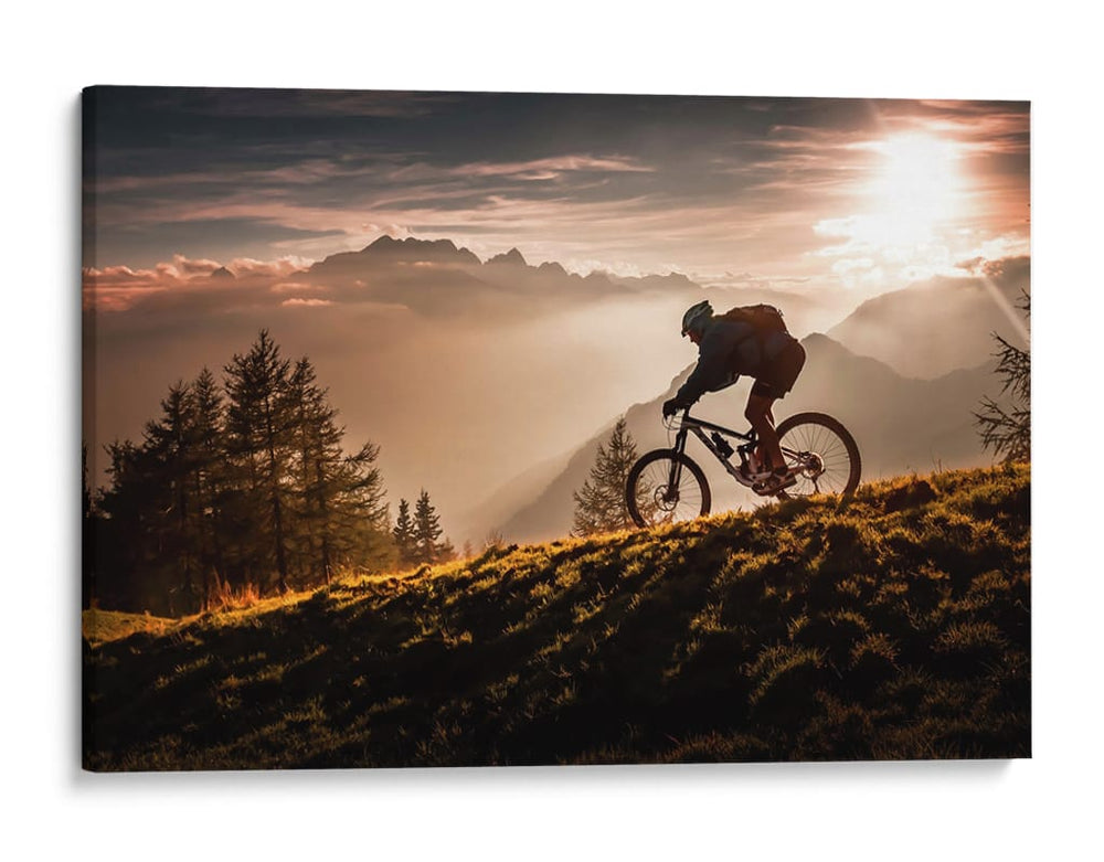 Hora dorada en bicicleta de montaña - Sandi Bertoncelj | Cuadro decorativo de Canvas Lab