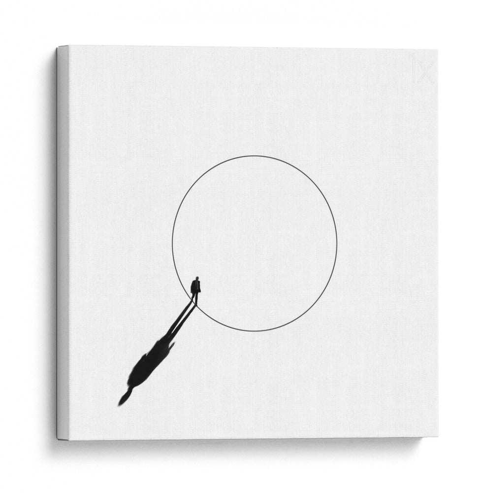 Hombre en el borde del círculo - Huib Limberg | Cuadro decorativo de Canvas Lab