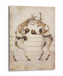Pelea de venados al estilo Vintage - Mike Koubou | Cuadro decorativo de Canvas Lab