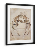 Pelea de venados al estilo Vintage - Mike Koubou | Cuadro decorativo de Canvas Lab