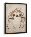 Pelea de venados al estilo Vintage - Mike Koubou | Cuadro decorativo de Canvas Lab