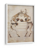 Pelea de venados al estilo Vintage - Mike Koubou | Cuadro decorativo de Canvas Lab