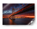 Puente de la bahía por la noche - Toby Harriman | Cuadro decorativo de Canvas Lab