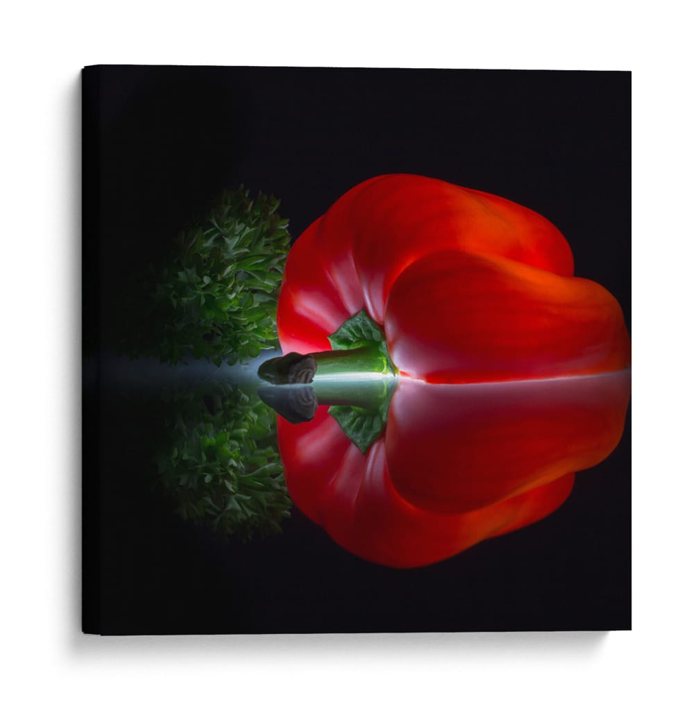Pimiento rojo brillante - Wieteke de Kogel | Cuadro decorativo de Canvas Lab