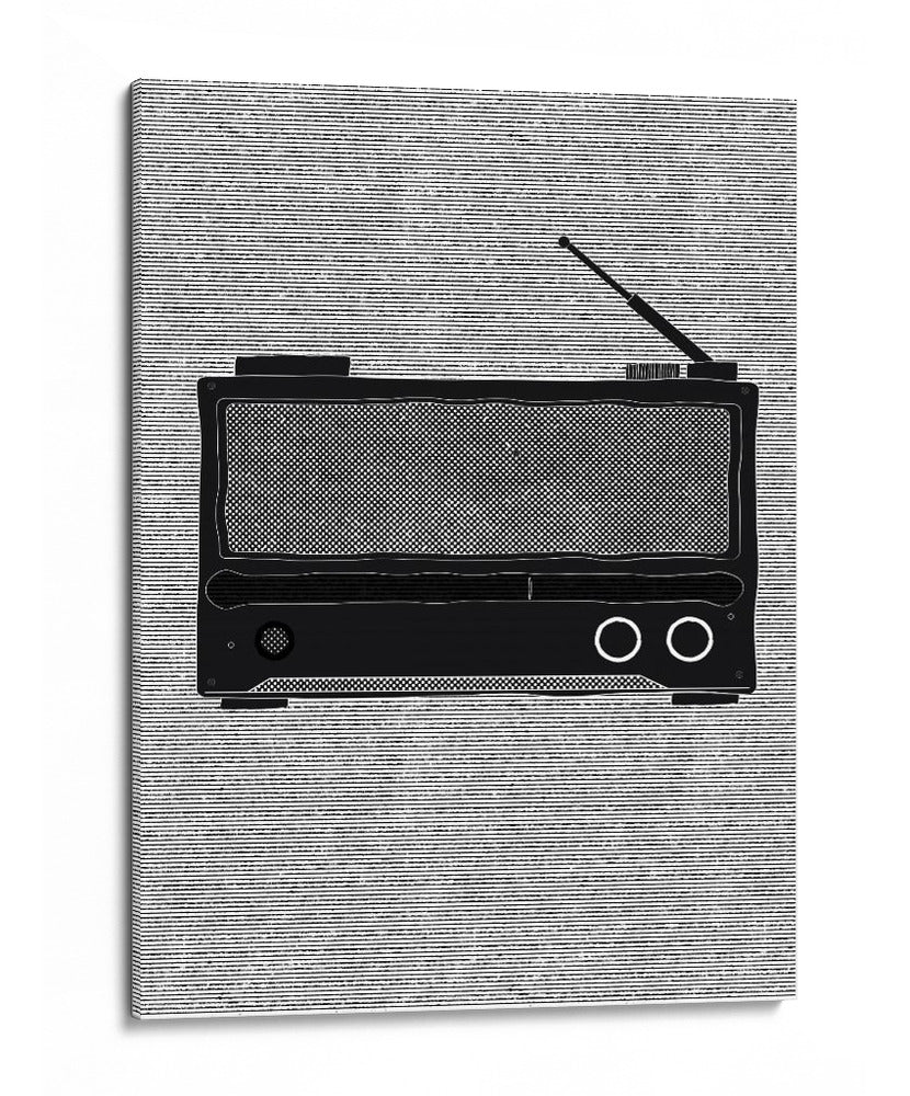 Representación monocromática de una radio antigua - Nicholas | Cuadro decorativo de Canvas Lab