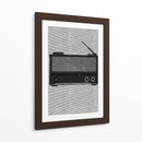 Representación monocromática de una radio antigua - Nicholas | Cuadro decorativo de Canvas Lab