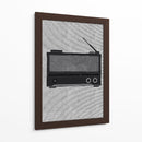 Representación monocromática de una radio antigua - Nicholas | Cuadro decorativo de Canvas Lab