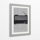 Representación monocromática de una radio antigua - Nicholas | Cuadro decorativo de Canvas Lab