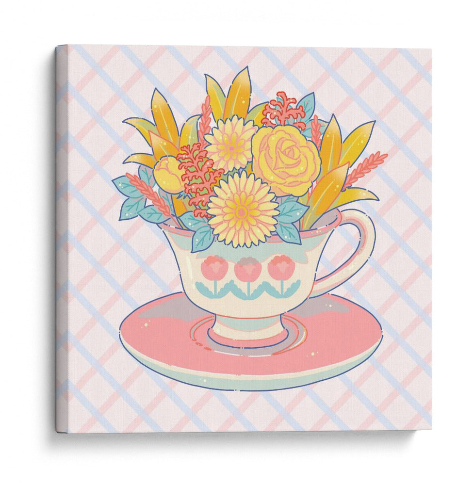 Taza de té de flores - Hiroko Hashimoto | Cuadro decorativo de Canvas Lab