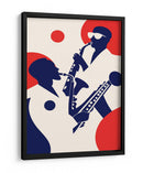 Siluetas de músicos tocando saxofones - Layla Oz | Cuadro decorativo de Canvas Lab