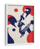 Siluetas de músicos tocando saxofones - Layla Oz | Cuadro decorativo de Canvas Lab