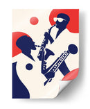 Siluetas de músicos tocando saxofones - Layla Oz | Cuadro decorativo de Canvas Lab