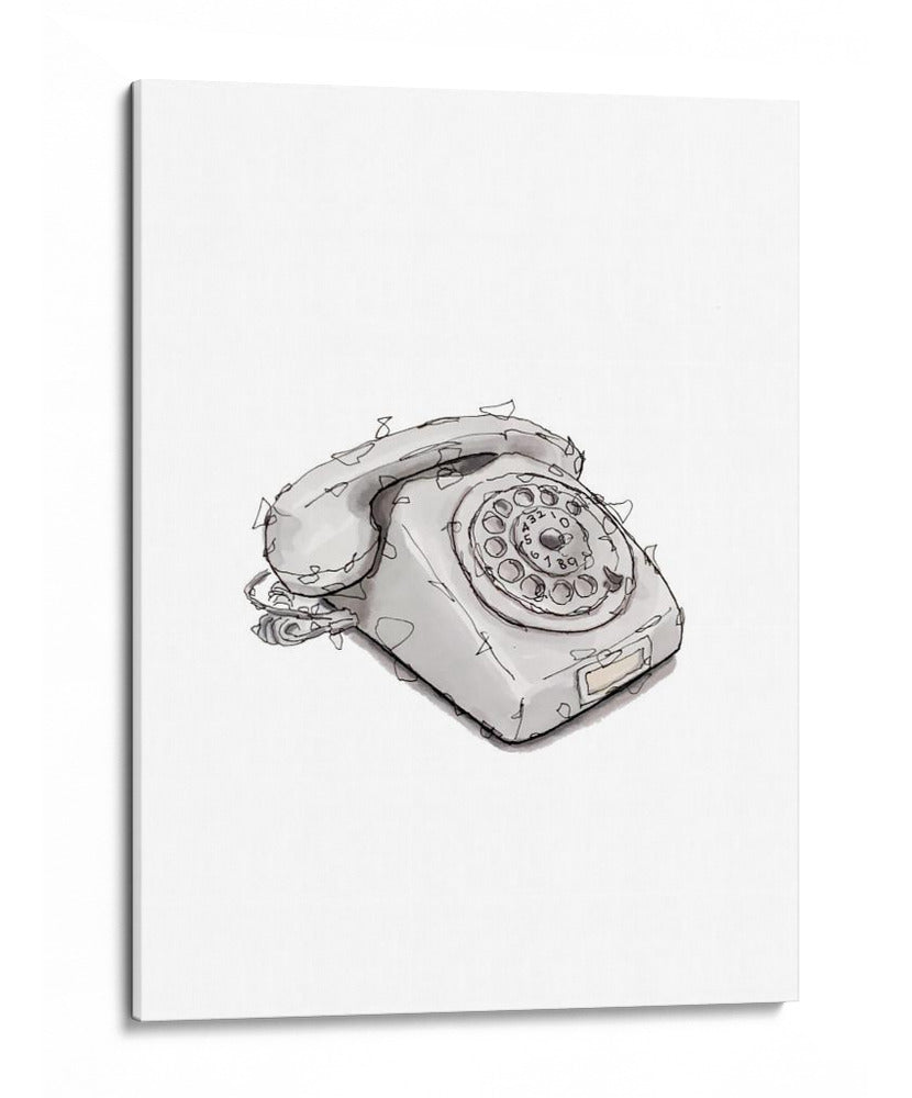 Teléfono antiguo con pequeños fragmentos - Borgenhag Holmqvist | Cuadro decorativo de Canvas Lab