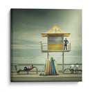 Torre amarilla de socorristas en la playa - Adrian Donoghue | Cuadro decorativo de Canvas Lab