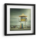 Torre amarilla de socorristas en la playa - Adrian Donoghue | Cuadro decorativo de Canvas Lab