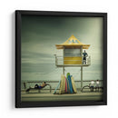 Torre amarilla de socorristas en la playa - Adrian Donoghue | Cuadro decorativo de Canvas Lab