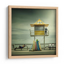 Torre amarilla de socorristas en la playa - Adrian Donoghue | Cuadro decorativo de Canvas Lab