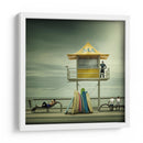 Torre amarilla de socorristas en la playa - Adrian Donoghue | Cuadro decorativo de Canvas Lab