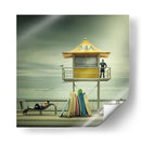 Torre amarilla de socorristas en la playa - Adrian Donoghue | Cuadro decorativo de Canvas Lab